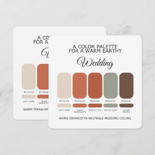 Cartão de Paleta de Cores de Casamento Terracota