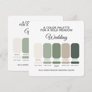 Cartão de Paleta de Cores de Casamento Verde
