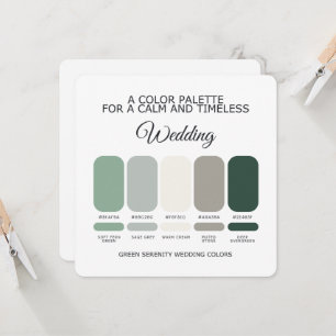 Cartão de Paleta de Cores de Casamento Verde