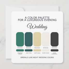 Cartão de Paleta de Cores de Casamento Verde Esmer