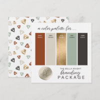 Cartão de Paleta de Cores Dourado, Terracota e Ver