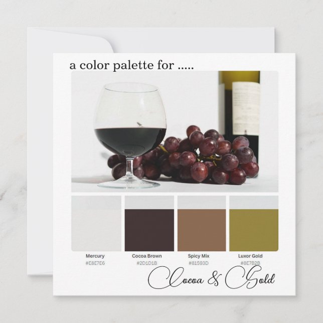 Cartão de Paleta de Cores Elegantes em Marrom Caca (Frente)