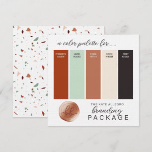 Cartão de Paleta de Cores Terracota Bege Siena e V