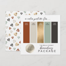 Cartão de Paleta de Cores Terracota Dourada e Verd