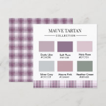 Cartão de Paleta de Cores Xadrez Rosa Malva