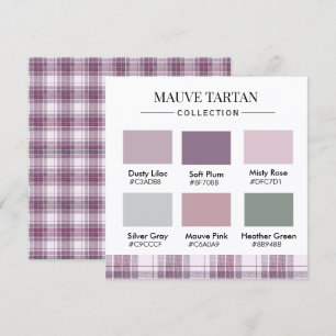 Cartão de Paleta de Cores Xadrez Rosa Malva