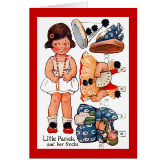 Cartão de Pamela da menina de Paperdoll do vintage