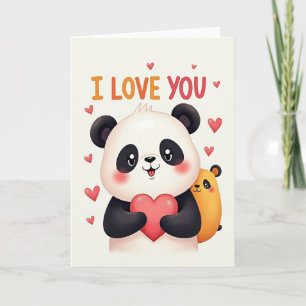 Cartão de Panda Eu Te Amo