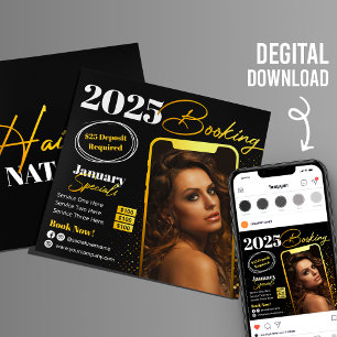 Cartão de Panfleto do Instagram Salão de Cabelo Pr