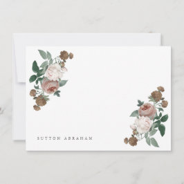 Cartão de papelaria pessoal floral Vintage