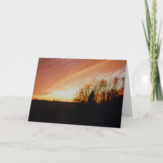 Cartão de Parabéns "Cross Country Sunset" (Frente)