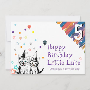 Cartão de Parabéns de Aniversário para Crianças co