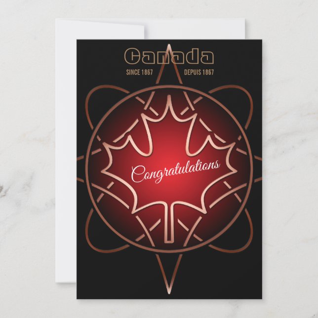 Cartão de Parabéns de Cidadania Canadense (Frente)