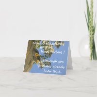 cartão de parabéns de diversão para bebês gêmeos