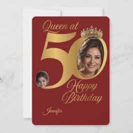 Cartão de Parabéns de Foto de Aniversário de 50 An