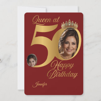 Cartão de Parabéns de Foto de Aniversário de 50 An