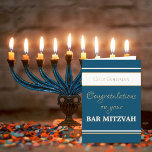 Cartão de Parabéns do Bar Personalizado Mitzvah<br><div class="desc">Para o Bar Mitzvah</div>