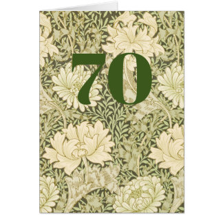 Cartão de Parabéns Doblado Floral para 70º Anivers