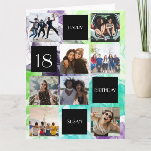 Cartão de Parabéns Dobrável personalizado com 8 fo