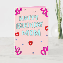 Cartão de parabéns Mamãe rosa Feliz aniversário