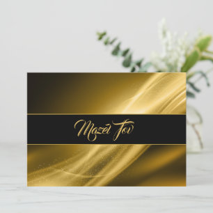 Cartão de Parabéns Mazel Tov, Abstrato Dourado