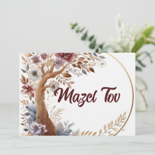 Cartão de Parabéns Mazel Tov, Aquarela