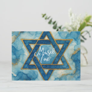 Cartão de Parabéns Mazel Tov, Estrela de Davi,