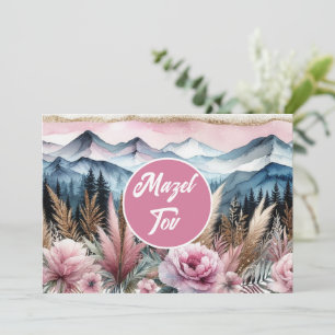 Cartão de Parabéns Mazel Tov, Montanhas Florais,