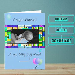 Cartão de Parabéns New Baby Boy Personalizado