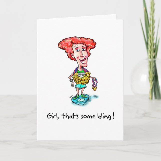 Cartão de parabéns para maratonista - Bling (Frente)