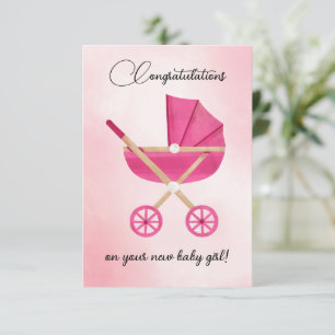 Cartão de Parabéns para Menininha, rolo rosa