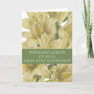 Cartão de Parabéns pela Primeira Comunhão