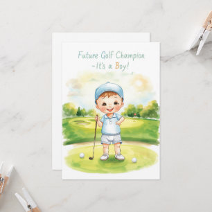 Cartão de Parabéns pelo Golfe É um Menino Bebê G