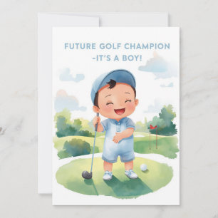 Cartão de Parabéns pelo Menino Bebê Golfista