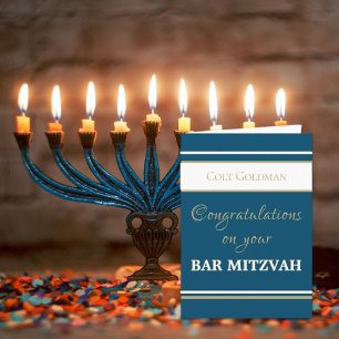 Cartão de Parabéns Personalizado para Bar Mitzvah