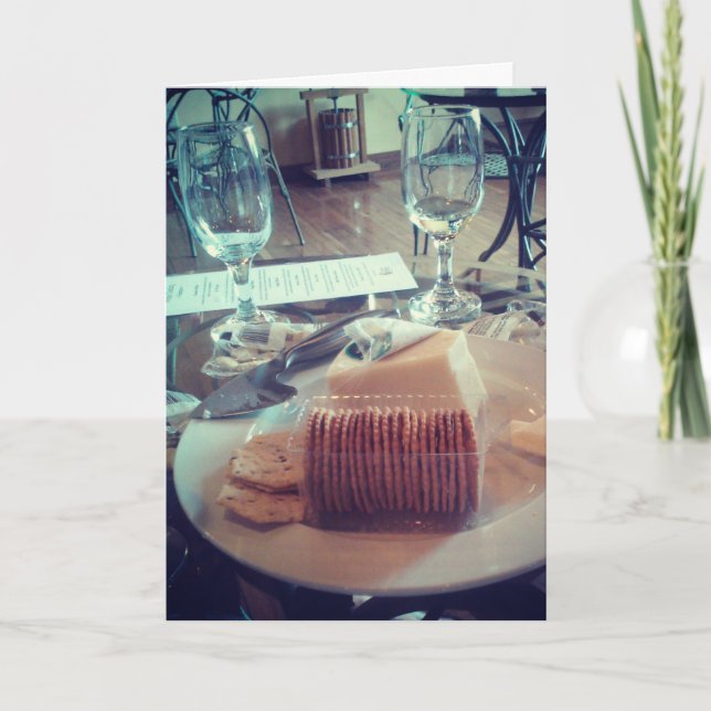 Cartão de Parabéns "Provando de Vinho" (Frente)