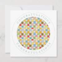 Cartão de Parabéns Quadrado CRAZY QUILT Plano