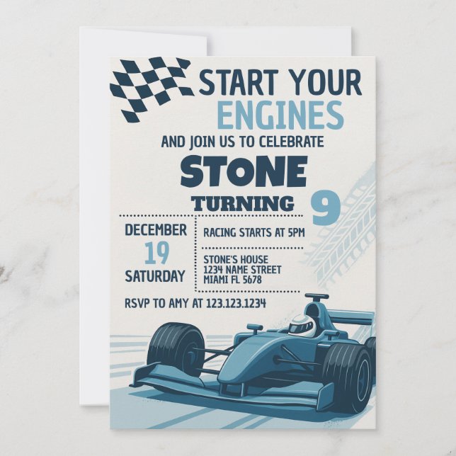 Cartão de Partido Editável Rápido e Divertido (Frente)