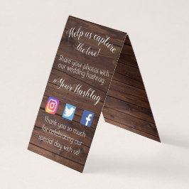 Cartão de Partilha de Fotos de Casamento com Hasht