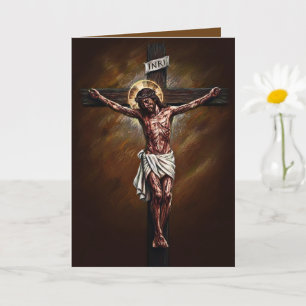Cartão de Páscoa Abençoado Jesus Crucificado Marro