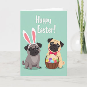 Cartão de Páscoa Cachorros Feliz Primavera