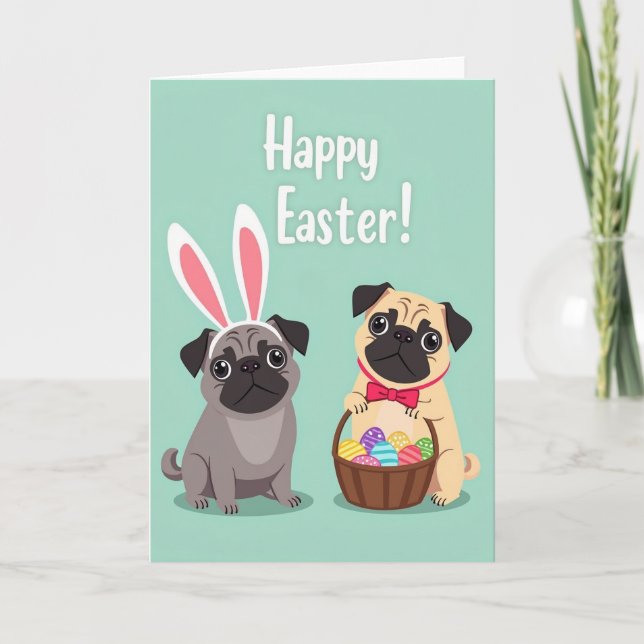 Cartão de Páscoa Cachorros Feliz Primavera (Frente)