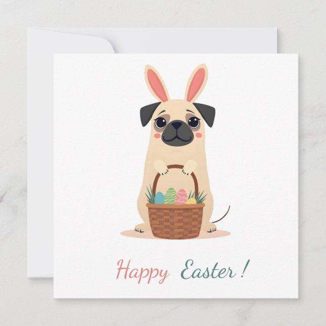 Cartão de páscoa com a fotografia de um cão (Frente)