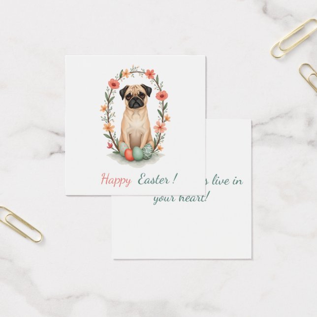 Cartão de páscoa com a fotografia de um cão (Escritótio)