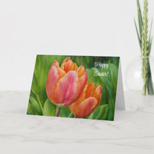 Cartão de Páscoa com Arte de Flor de Tulipa de Pri