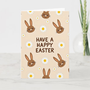 Cartão de Páscoa com Coelho Marrom