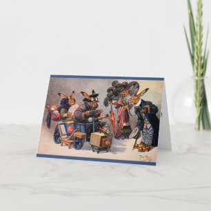 Cartão de páscoa de Arthur Thiele - coelhos no