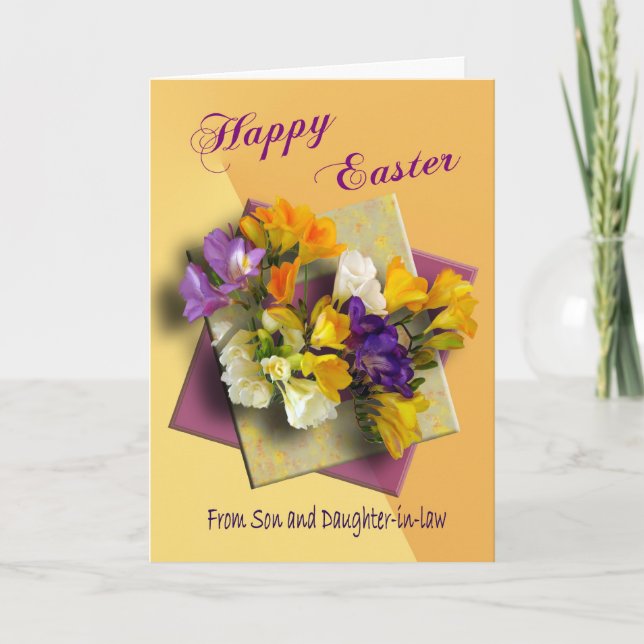 Cartão de páscoa de Son e filha de direito (Frente)