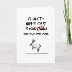 Cartão de Páscoa Divertido Hippie Hoppy