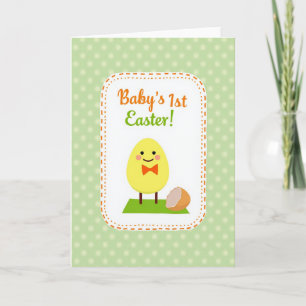 Cartão de Páscoa do Bebê em Estilo Aquarela